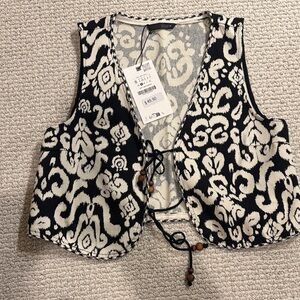 Zara Western Patterned Knit Top